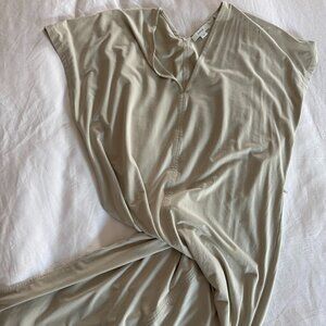 Vince V-Neck Pullover Midi Dress with Tie-Waist